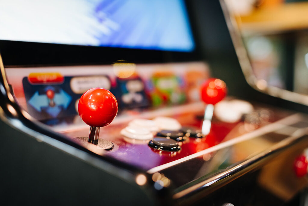 Joy sticks on an arcade game